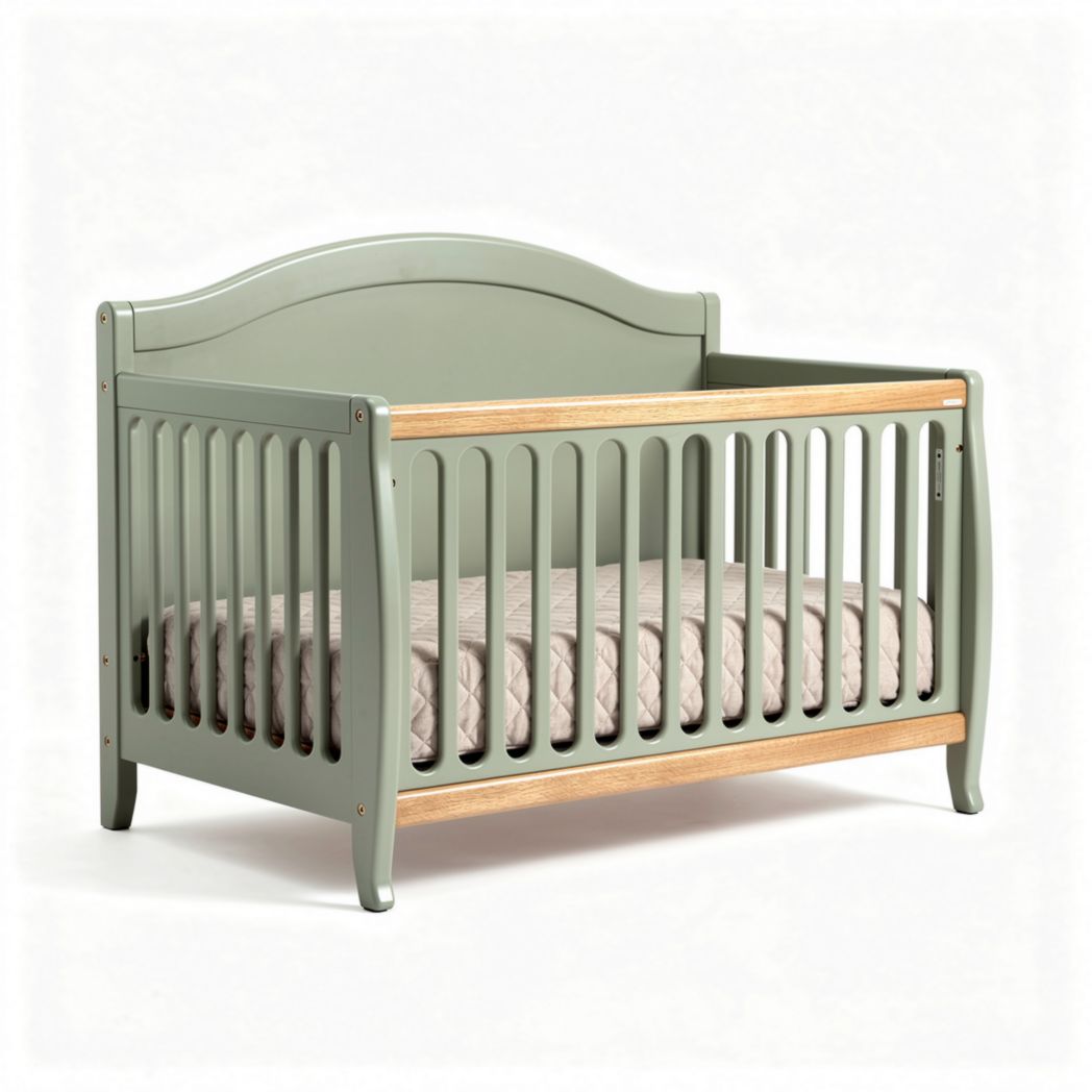 Culla in legno di betulla con materasso grigio 120 x 60 x 90 cm