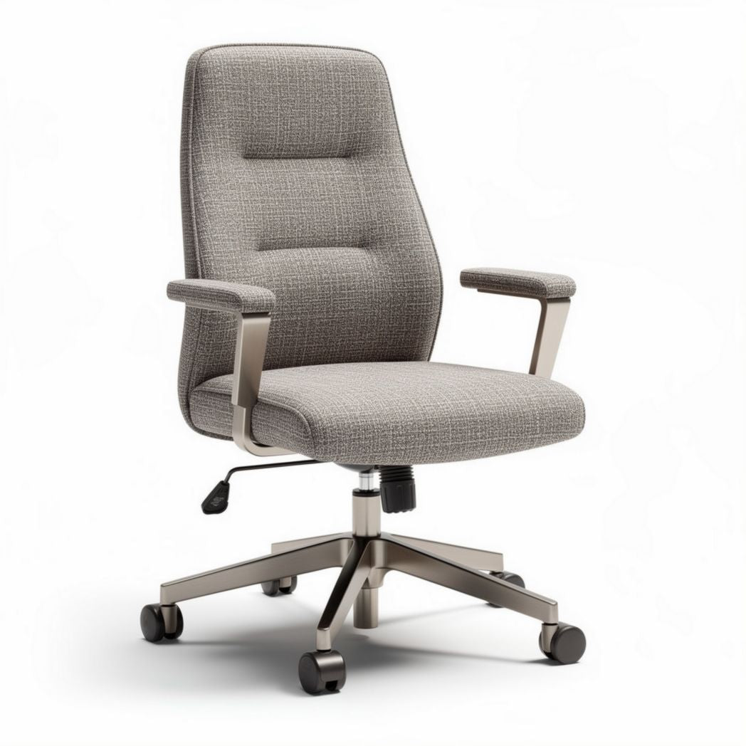 Sedia da ufficio girevole con braccioli in tessuto grigio 50 x 60 x 100cm