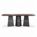 Tavolo ovale in legno nero con base cilindrica dimensioni 200 x 100 x 75cm