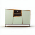 Mobiletto in legno con anta verde menta e piano d'appoggio 70 x 40 x 75cm