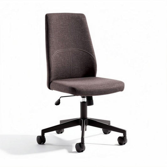 Sedia da ufficio in tessuto grigio con base nera altezza regolabile 45 x 50 x 90cm