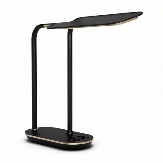 Lampada da scrivania in metallo con braccio regolabile finitura cromo 30 x 15 x 50cm